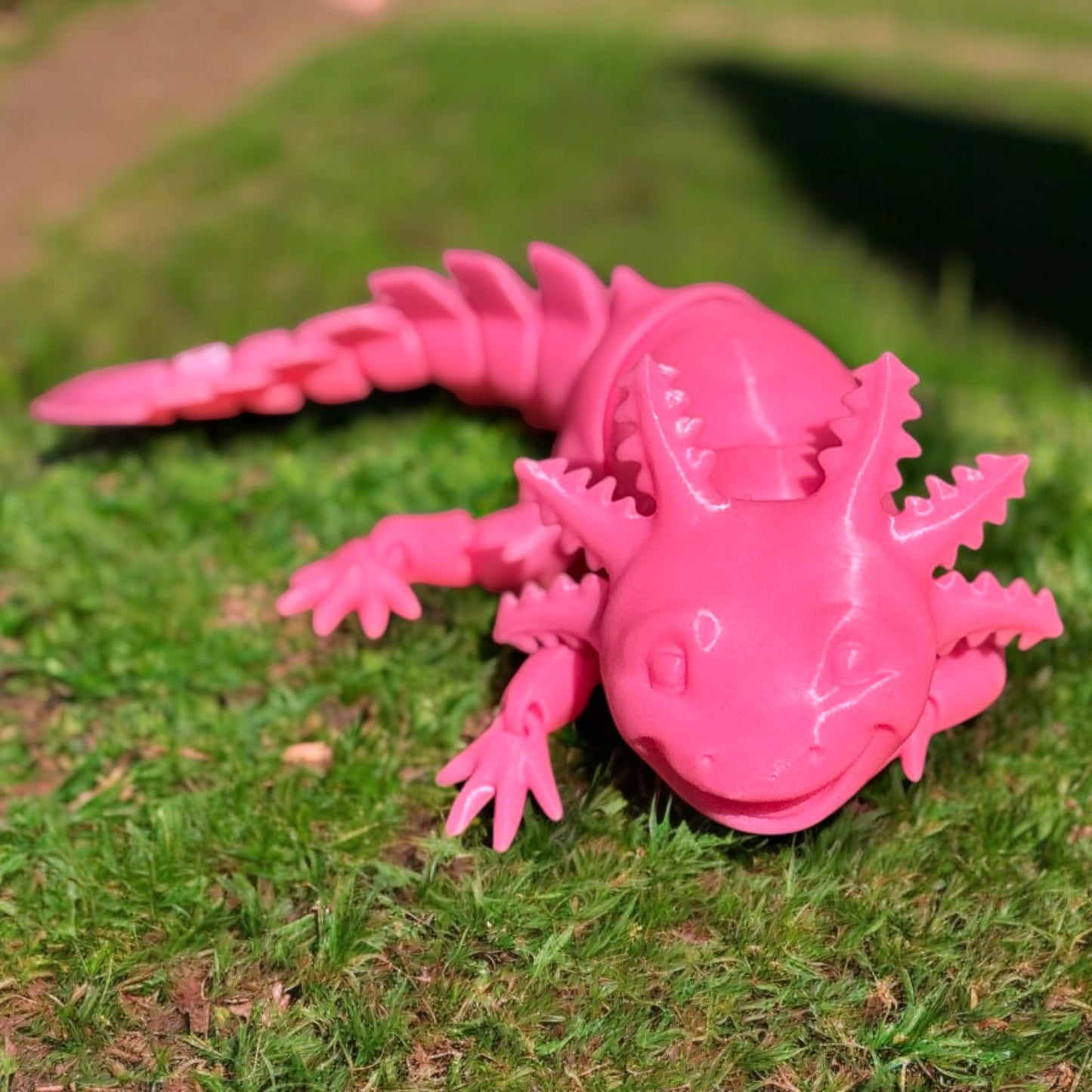Adorable 3D Printed Axolotl – Articulated Toy in Bright Pink | Cute Desk Pet or Gift Idea