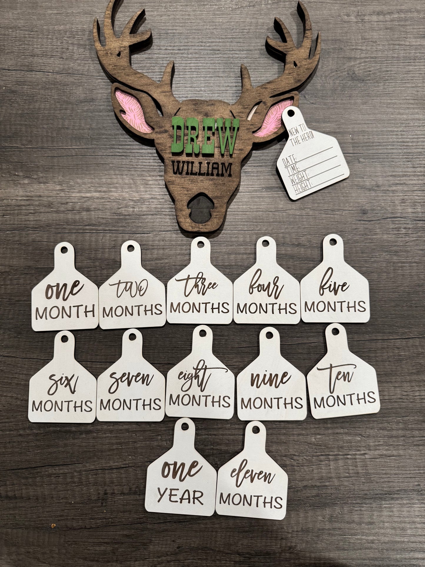 🦌 **Deer-Themed Baby Milestone Set – "New to the Herd"** 🍼✨