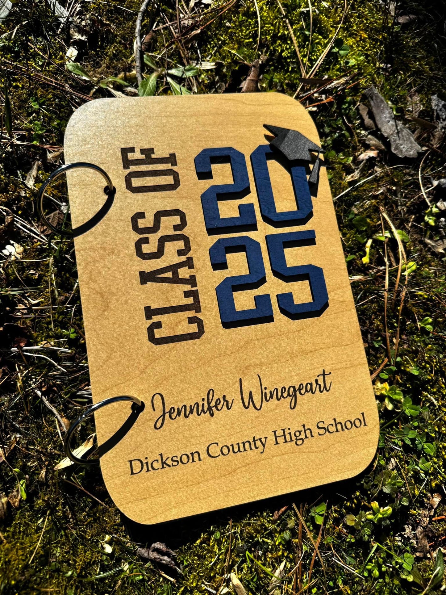 Personalized Wooden Graduation Card Holder – Senior Class of 2025 Keepsake