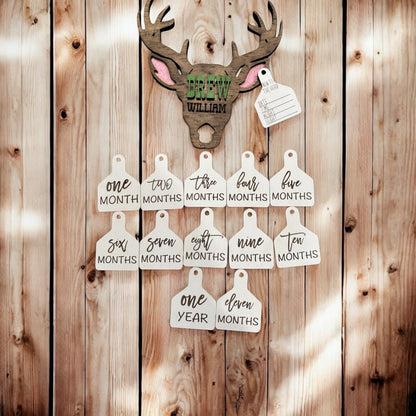 🦌 **Deer-Themed Baby Milestone Set – "New to the Herd"** 🍼✨