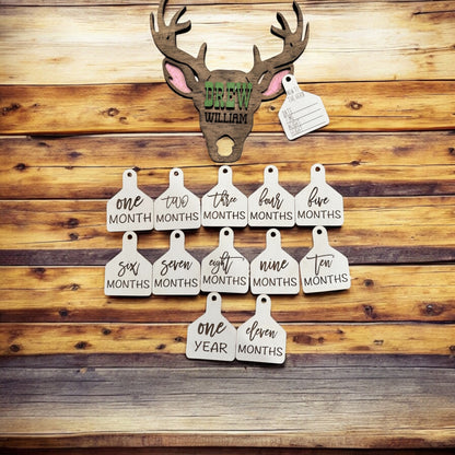 🦌 **Deer-Themed Baby Milestone Set – "New to the Herd"** 🍼✨