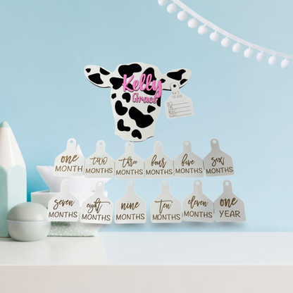 Personalized Farm-Themed Baby Milestone Set – "New to the Herd