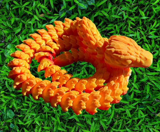 Realistic Articulated 3D Printed Snake – Flexible Fidget Toy, Custom Color Reptile Model